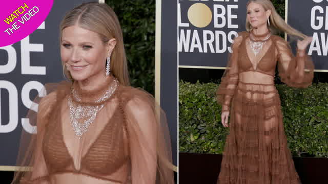 GWYNETH PALTROW WEARS SEE-THROUGH DRESS TO GOLDEN GLOBES
