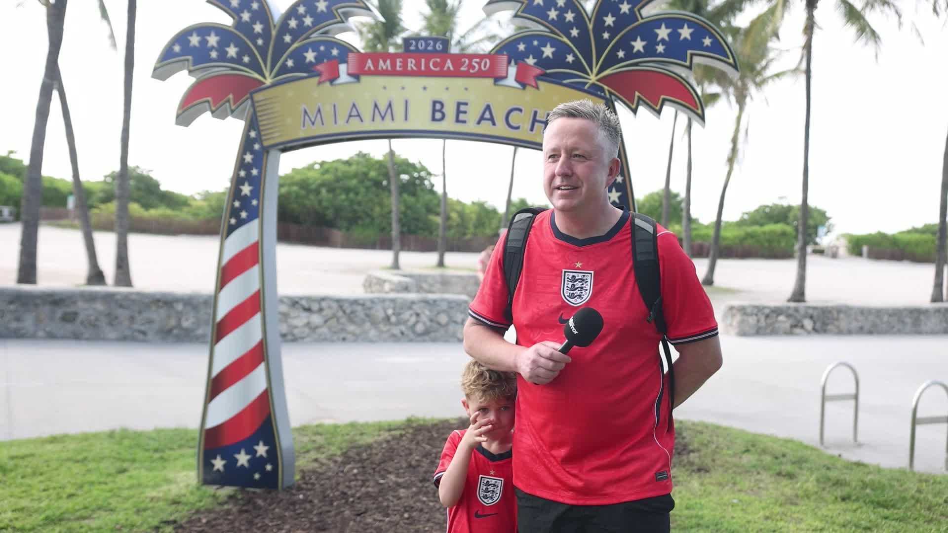 6-Year-Old England Fan in Miami: 'We Will Win the World Cup'