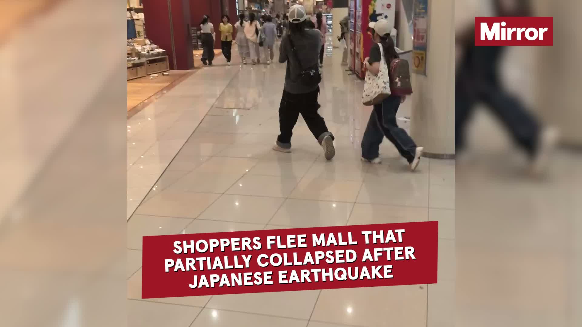 Dashcam Captures Panic as Japanese Mall Explodes After 7.1 Quake