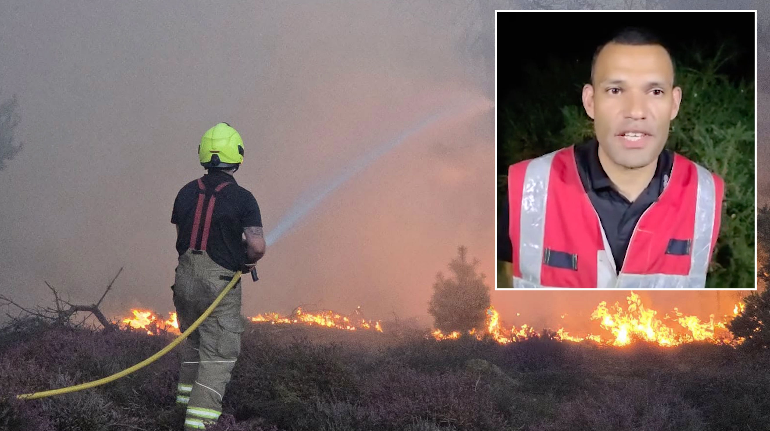 Hundreds evacuated as wildfire burns at Dunwich Heath in Suffolk