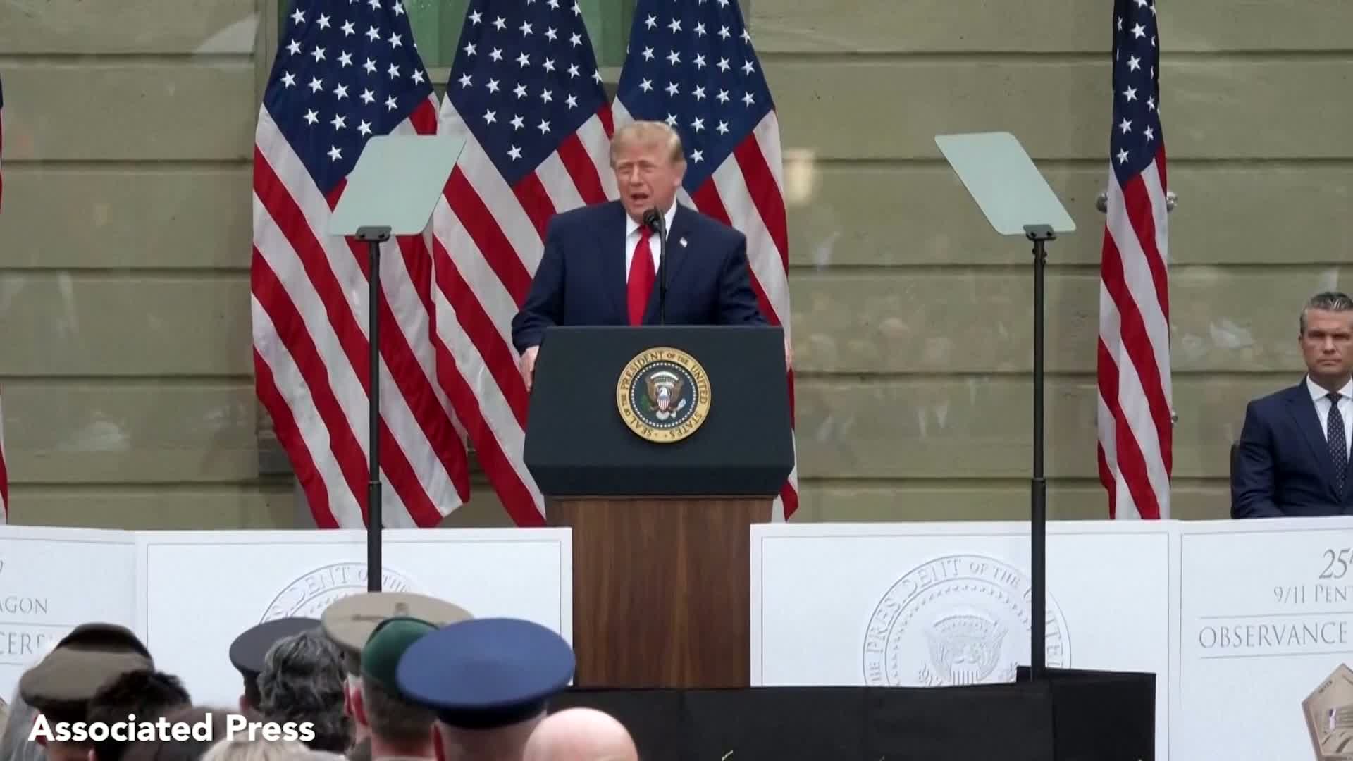 9/11 anniversary: Trump speaks at Pentagon after skipping Ground zero service