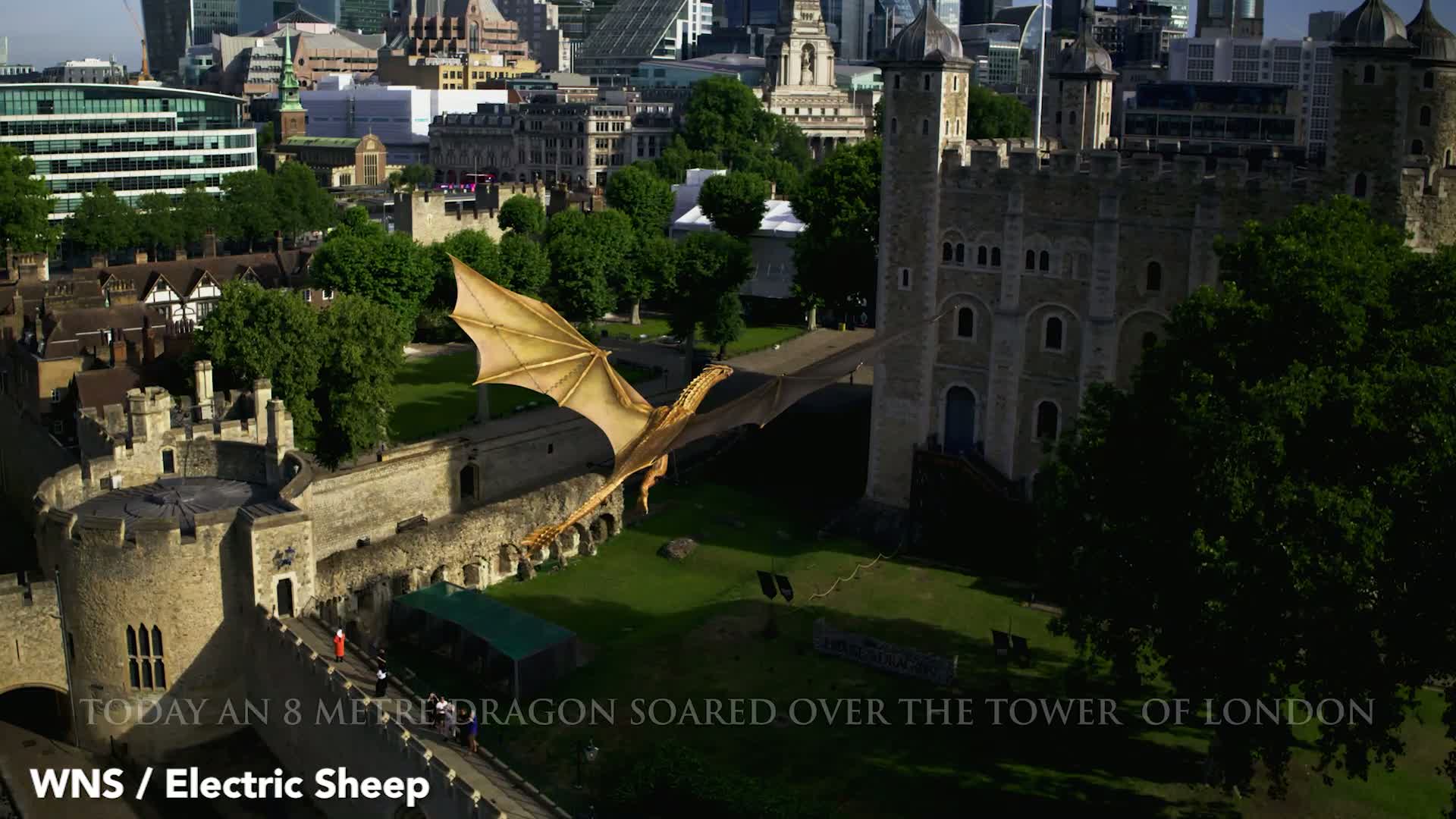 Giant Dragon Model Soars Over Tower of London for House of the Dragon Launch