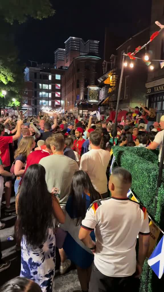 Scotland and Morocco Fans Unite Outside Boston Pub Before World Cup Clash