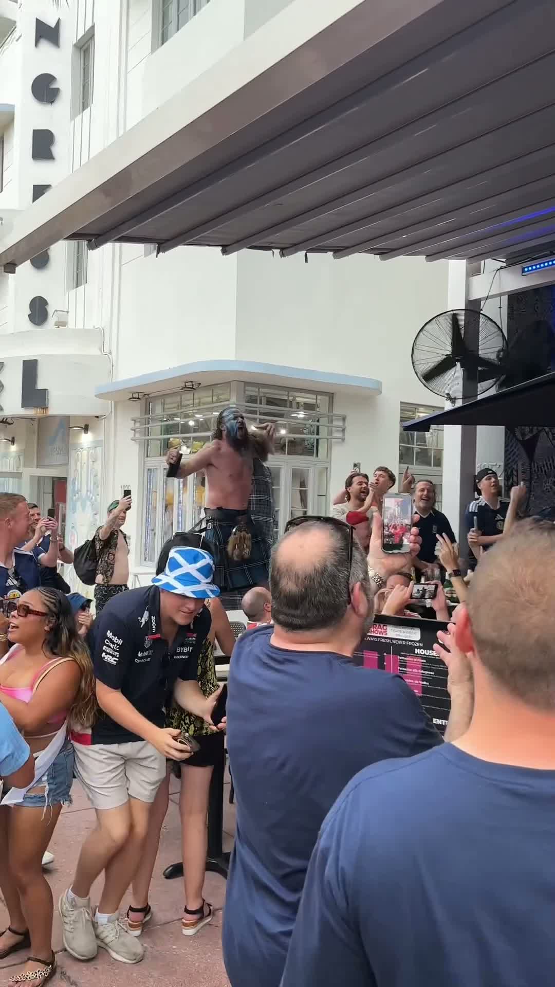 Tartan Army 'Braveheart' leads Miami pub singalong ahead of Brazil match