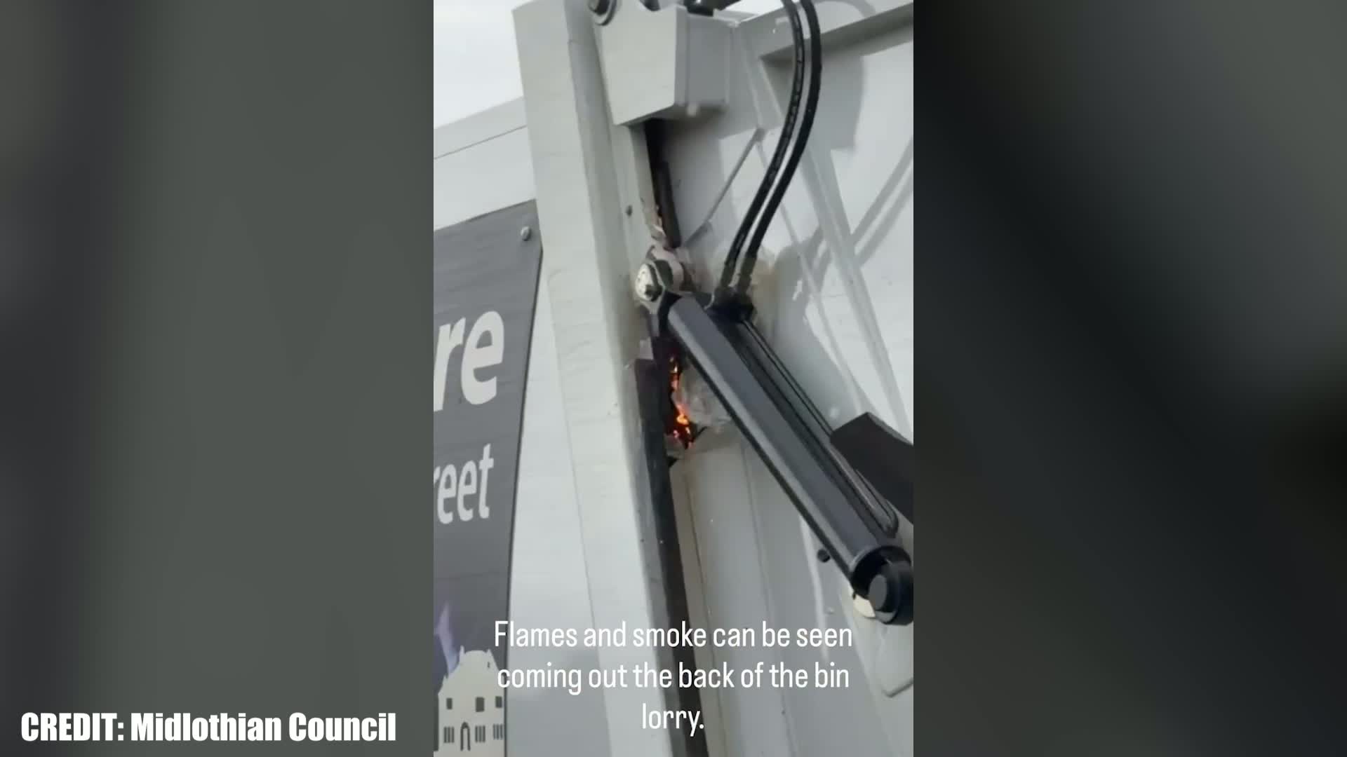 Bin lorry fire in Midlothian likely caused by battery or vape