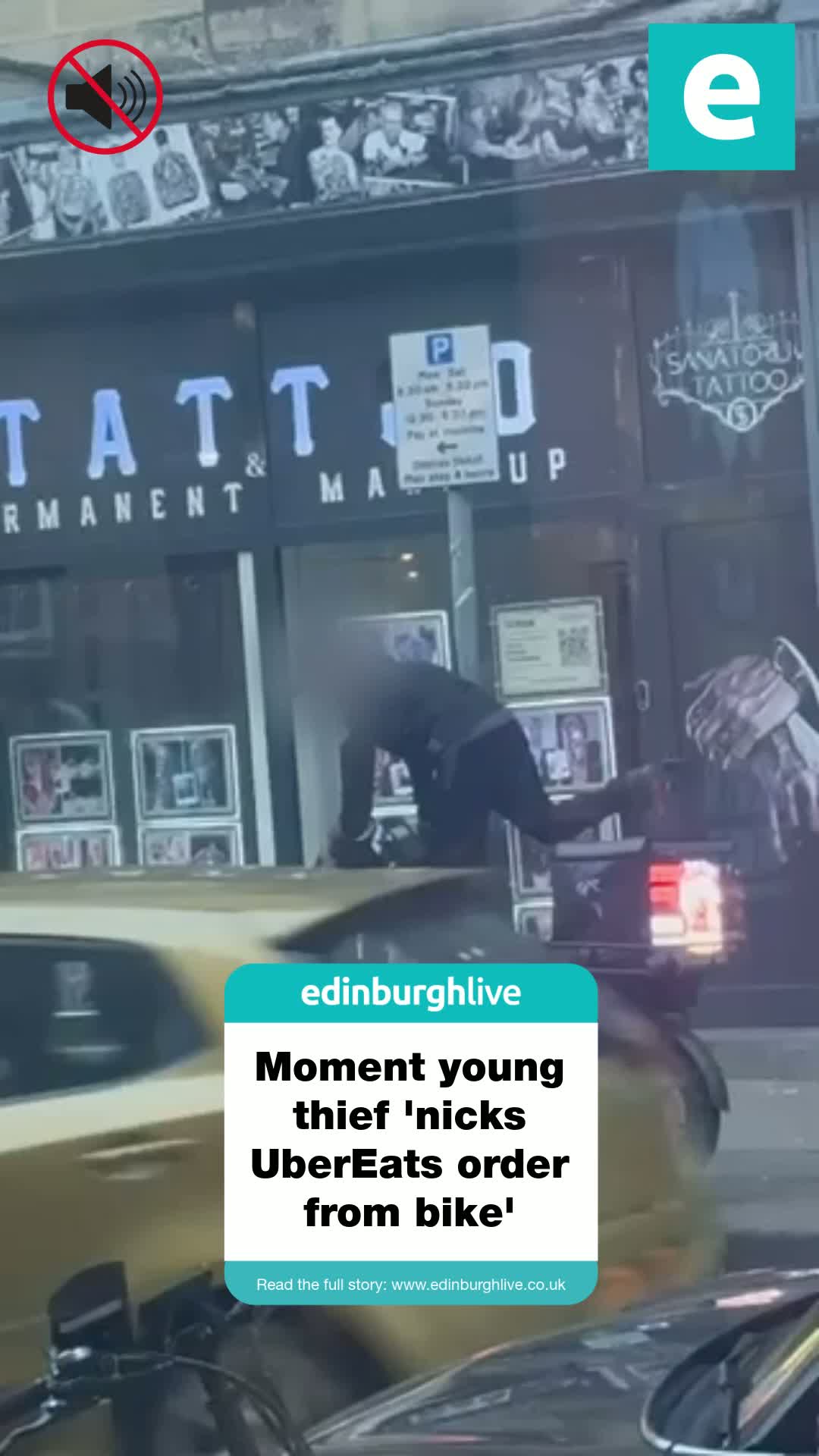 Edinburgh thief caught on camera stealing Uber Eats delivery from bike
