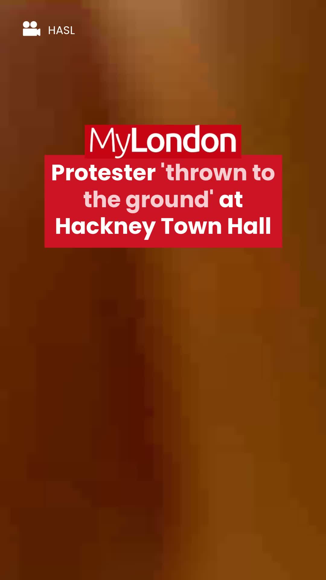 Video captures moment activist 'thrown to ground' by council security