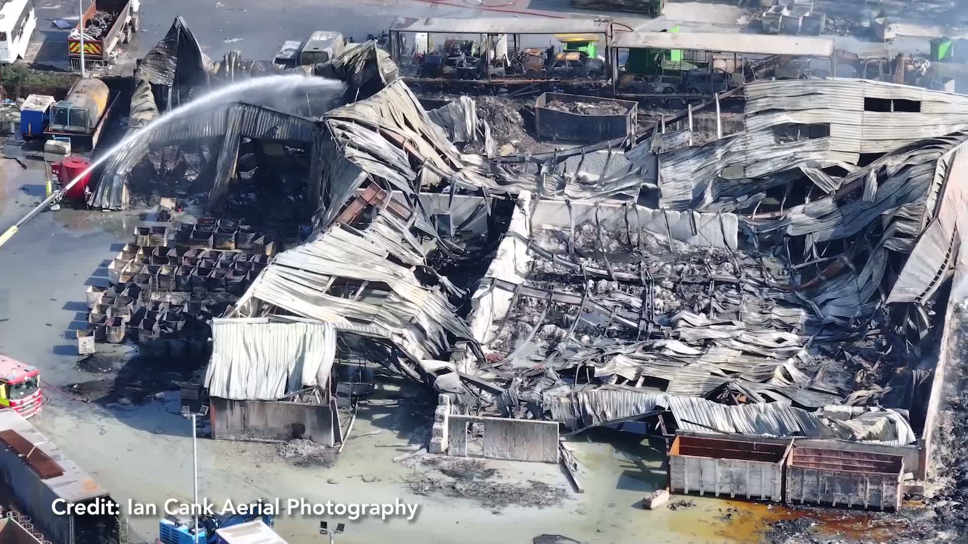 Aerial Images Show Devastation After Huge Fire at Widnes Recycling Plant
