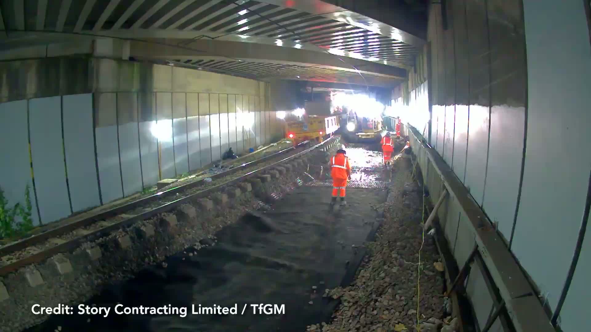 Timelapse shows major Metrolink track replacement at Cornbrook