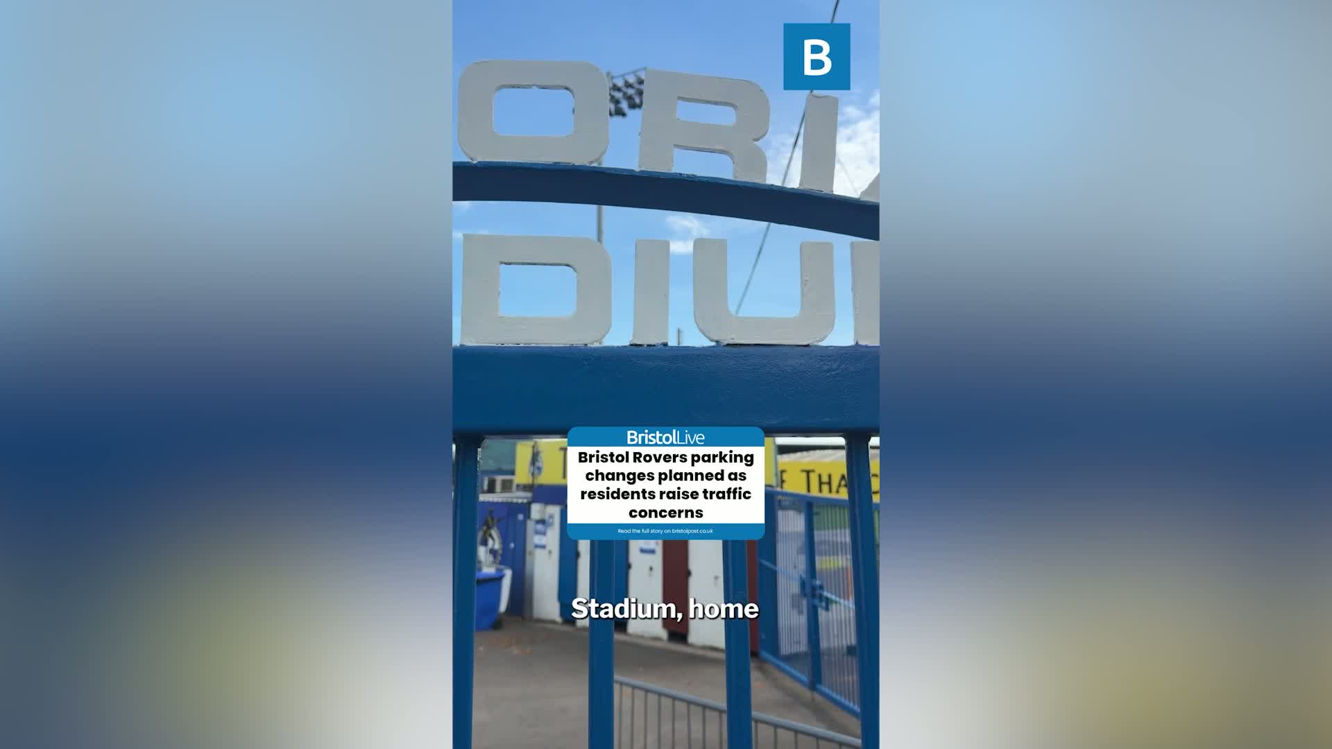 Roads around Bristol Rovers' Memorial Stadium could close for two hours before and after matches