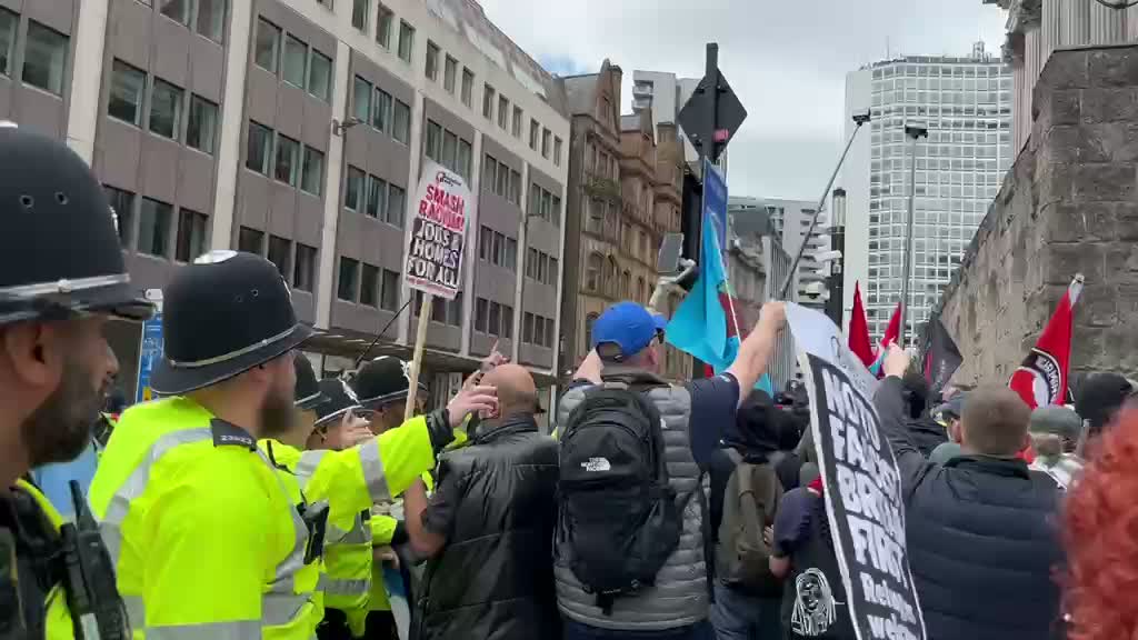 Britain First Counter-Protests: Tensions Flare as Youths Clash with Police in Birmingham