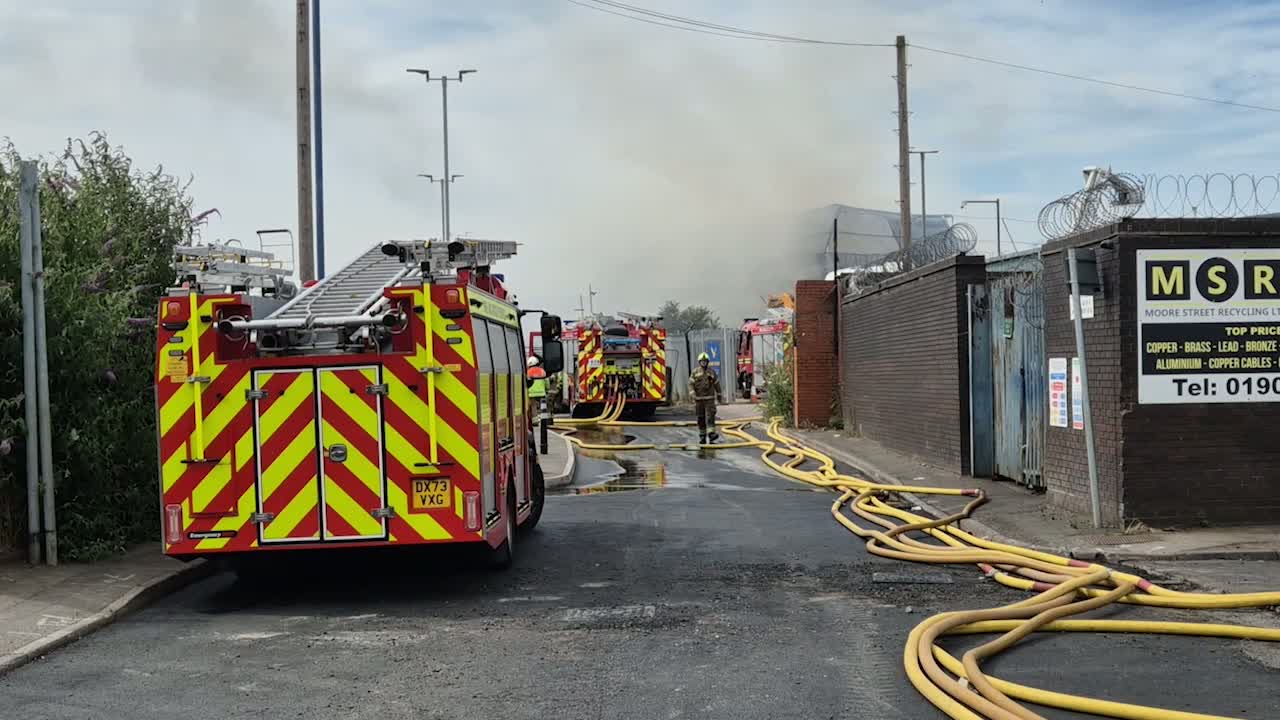 Avoid the Area Warning After Huge Wolverhampton Fire at Skip Firm