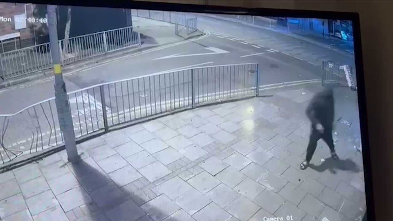 Arson attack on Birmingham supermarket captured on CCTV