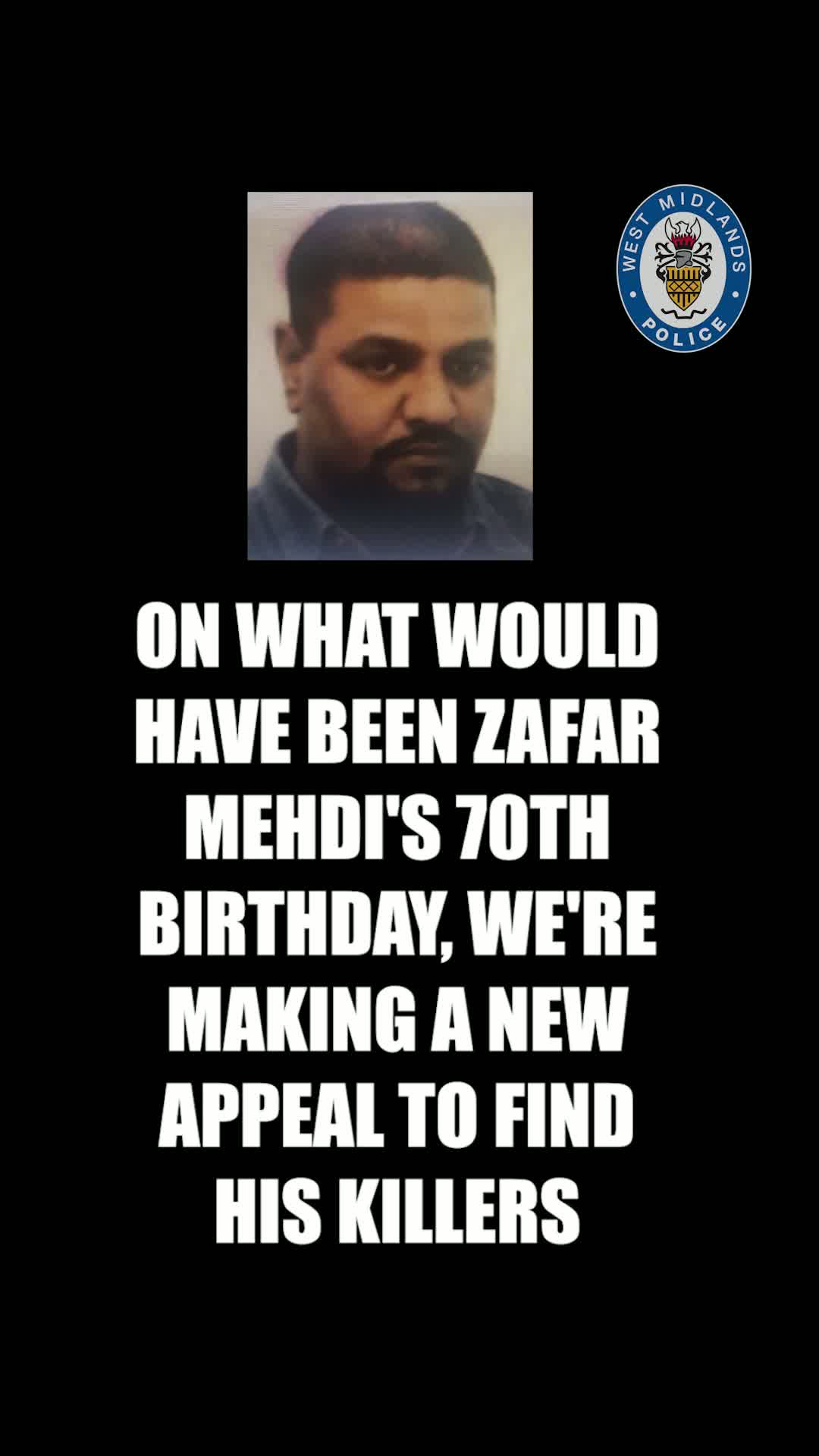 Fresh Appeal Over 2000 Murder of Zafar Medhi on His 70th Birthday