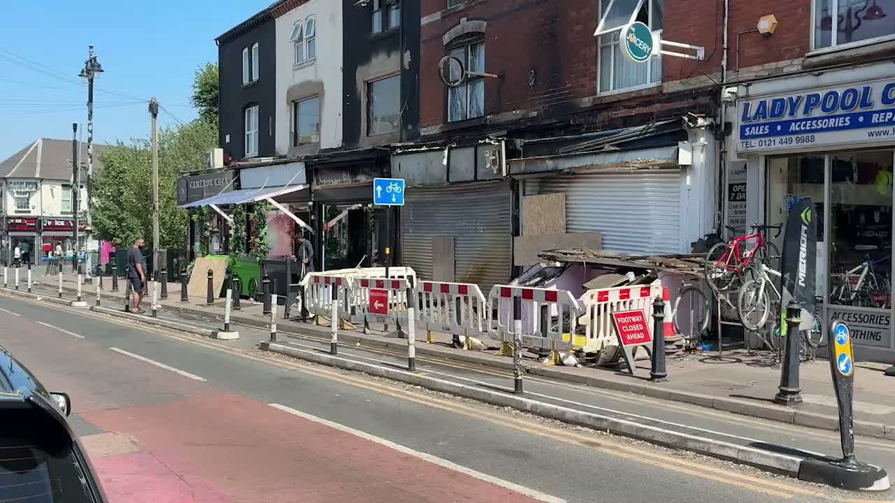 Fire Sweeps Through Shops on Ladypool Road as 14 Residents Flee Flats Above