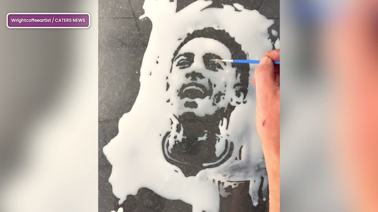 Solihull artist paints football stars using oat milk in stunning portraits