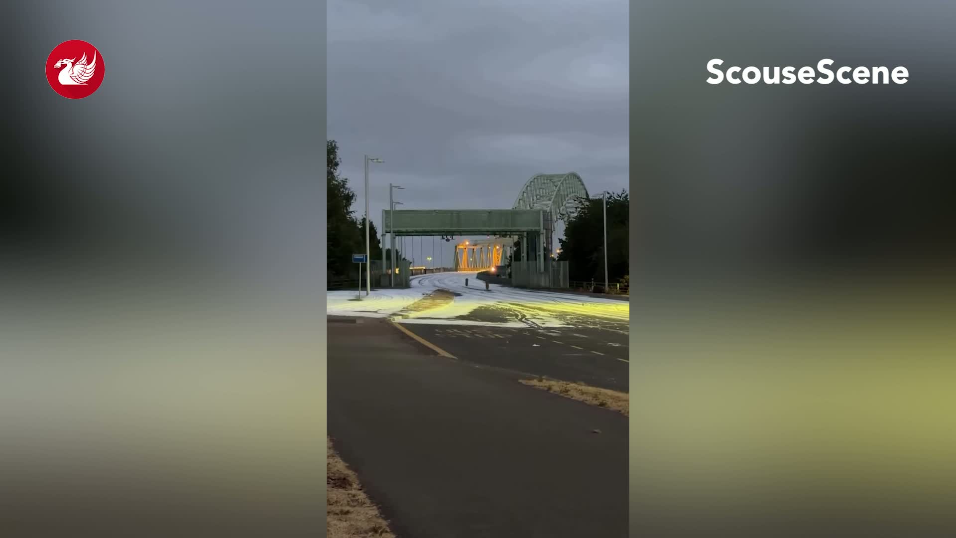 Runcorn bridge transformed as Batman filming returns