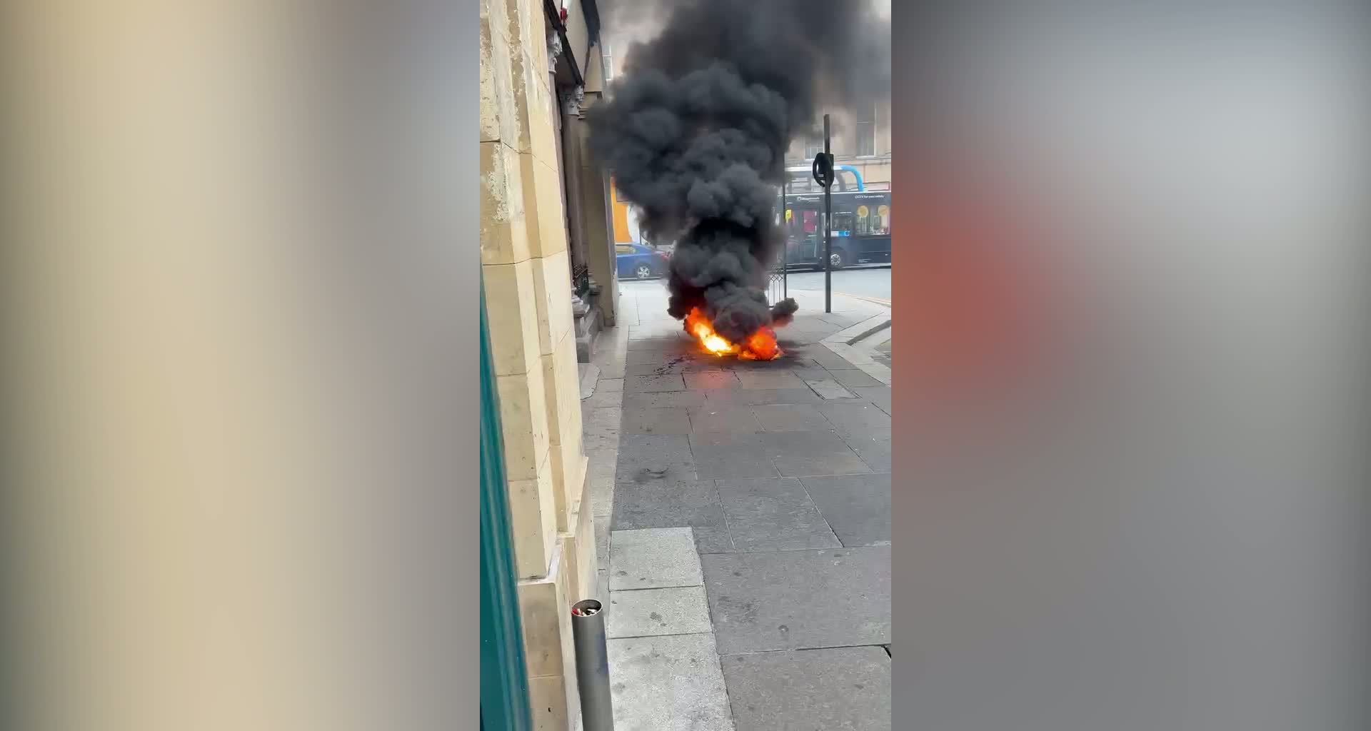 Dramatic Video Shows Electrical Fire Outside Newcastle's Grainger Market