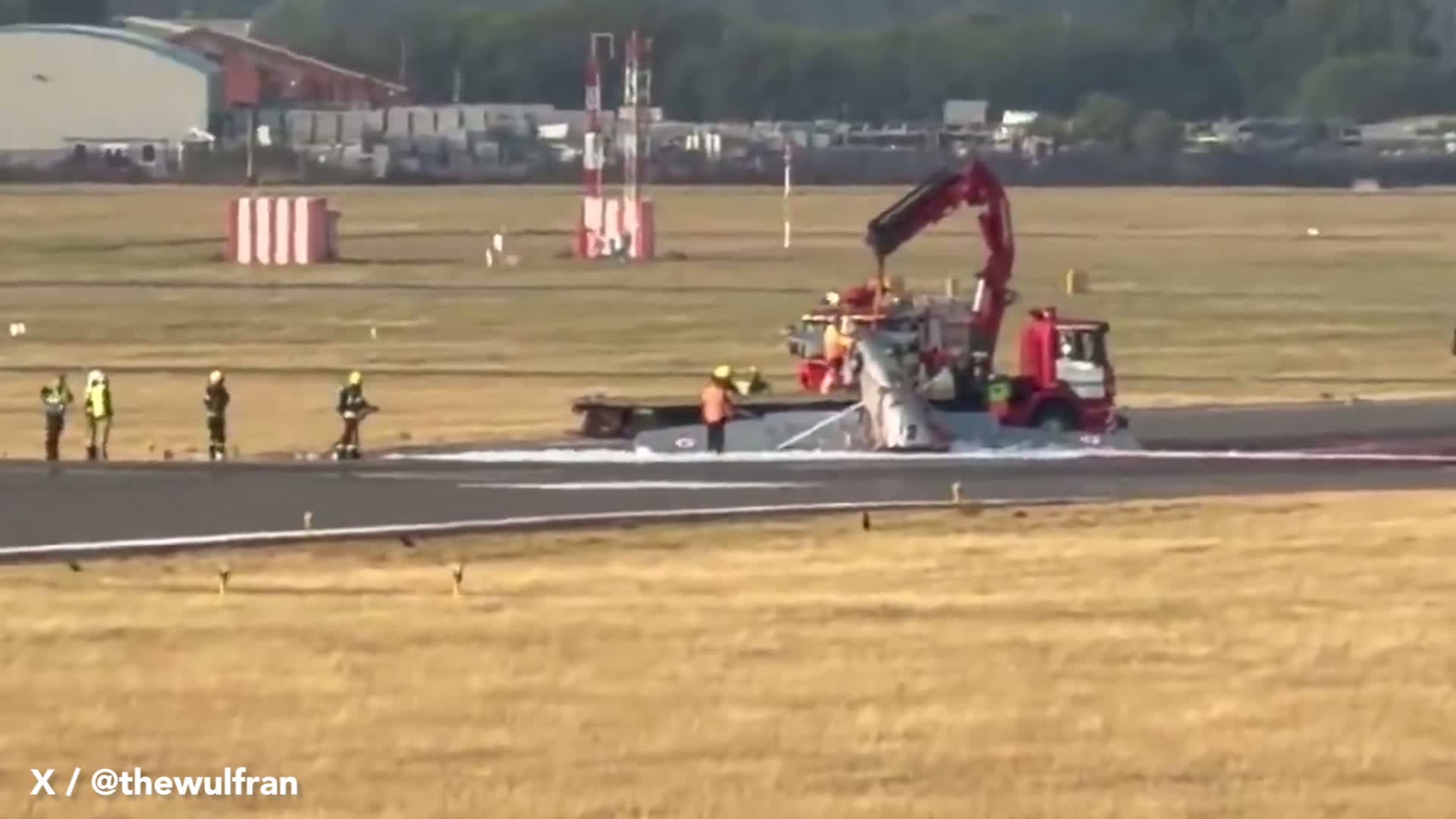 Emergency Services Respond After Light Aircraft Flips at Hawarden Airport