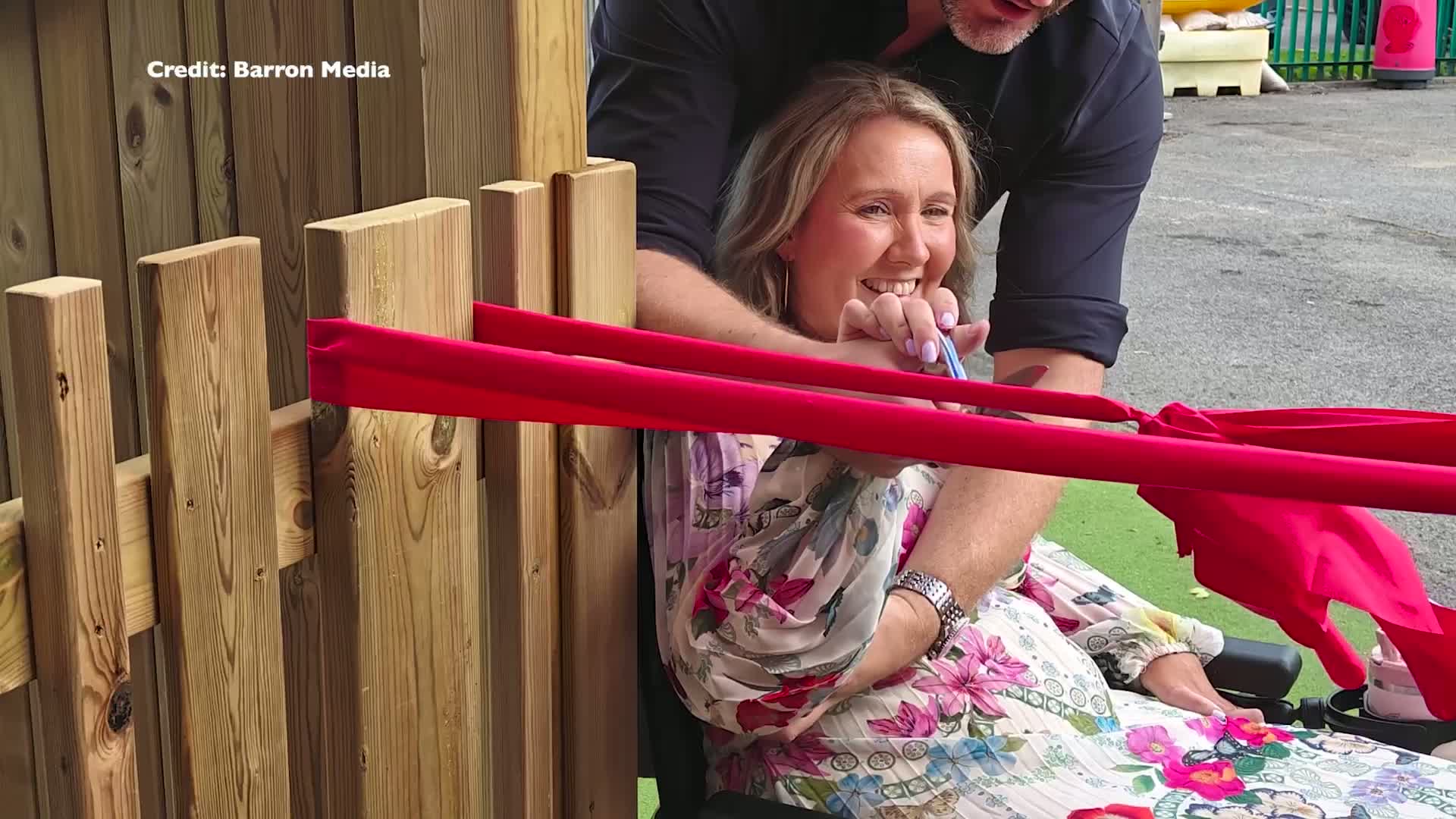 Terminally ill headteacher unveils 'special legacy' of £100,000 play park