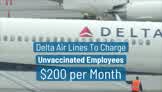 Delta Air Lines To Charge Unvaccinated Employees $200 per Month